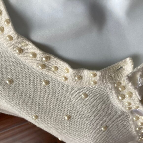 BFA Classics Vintage Ivory Cardigan With Pearl Detail  Petite Large - Picture 15 of 15